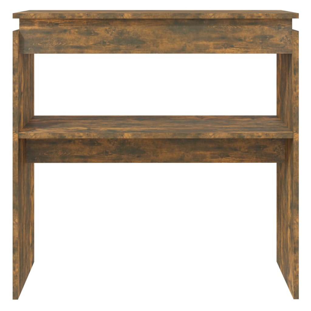 Tavolino Consolle Rovere Fumo 80x30x80 cm in Legno Multistrato