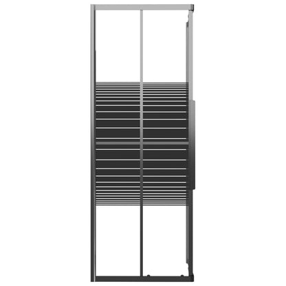 Box Doccia a Righe ESG 70x70x180 cm Nero