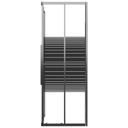 Box Doccia a Righe ESG 80x70x180 cm Nero