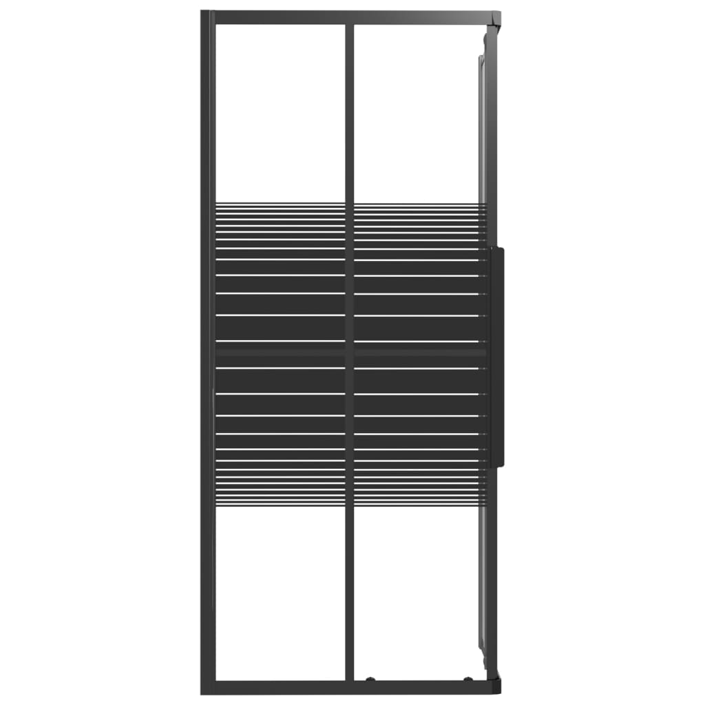Box Doccia a Righe ESG 80x70x180 cm Nero