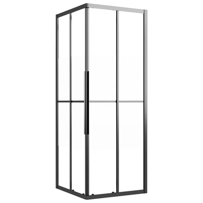Cabina Doccia ESG Semi Smerigliato 70x70x180 cm Nera