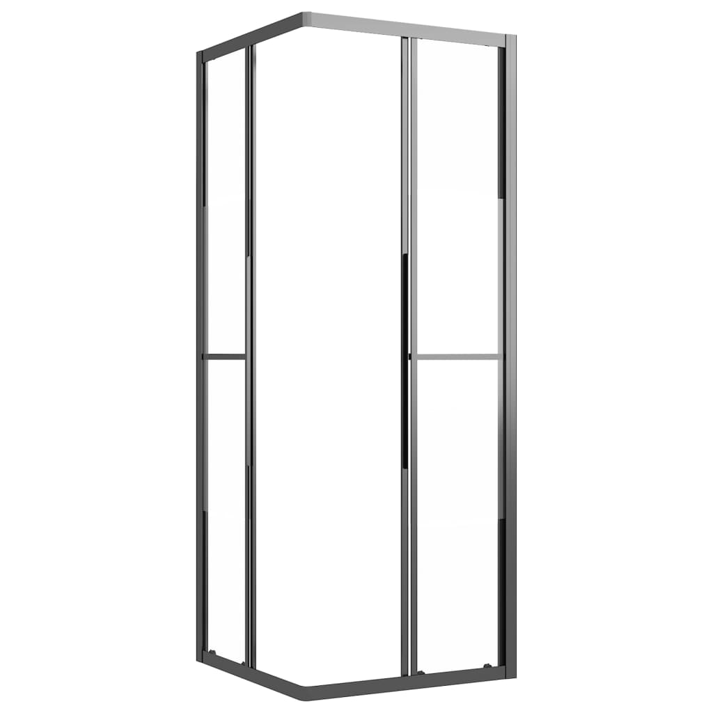 Cabina Doccia ESG Semi Smerigliato 70x70x180 cm Nera