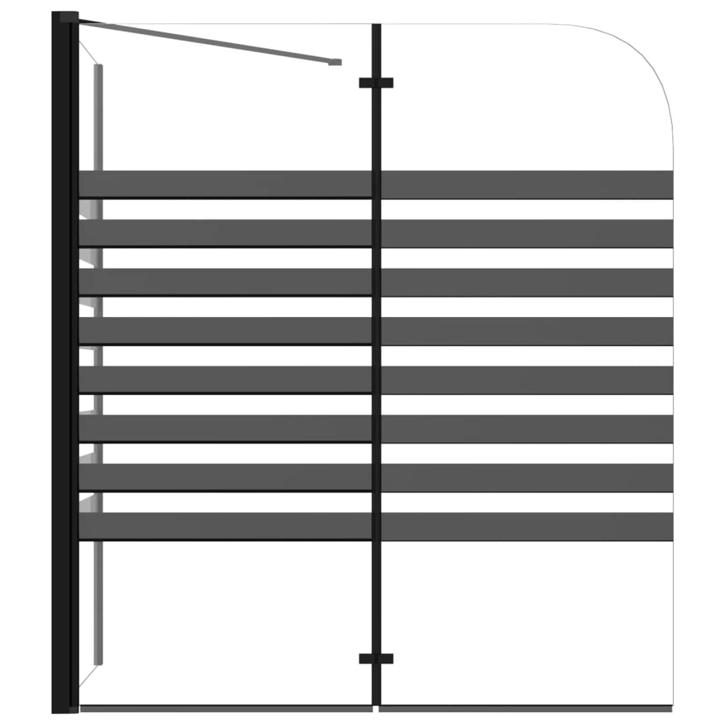 Box Doccia a Strisce 120x68x130 cm in Vetro Temperato