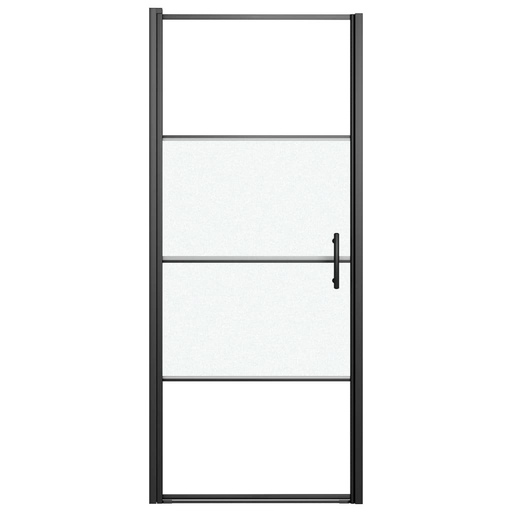 Parete Doccia 91x195 cm Vetro Temperato Semi Smerigliato Nero