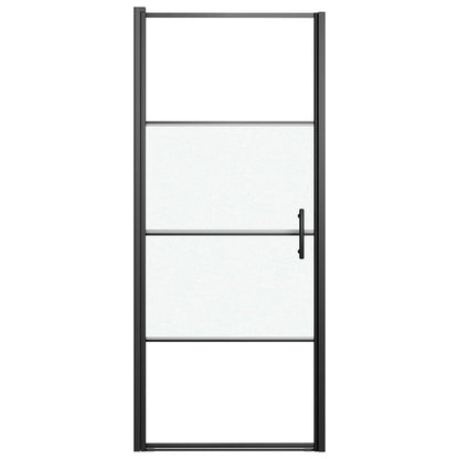 Parete Doccia 91x195 cm Vetro Temperato Semi Smerigliato Nero