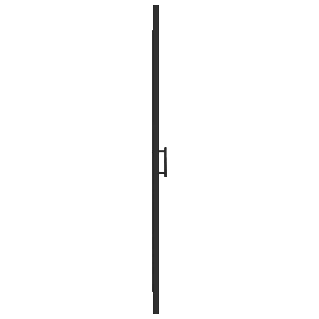 Parete Doccia 91x195 cm Vetro Temperato Semi Smerigliato Nero