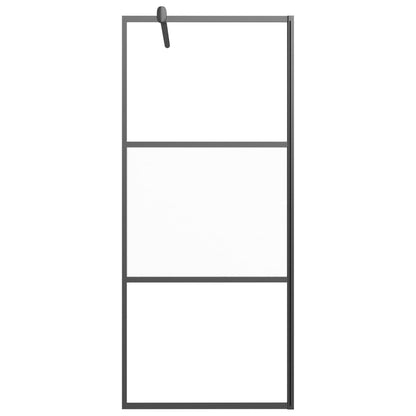 Parete Doccia Walk in 90x195 cm Vetro Semi Smerigliato ESG Nero