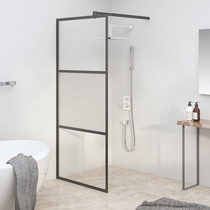 Parete Doccia Walk in 90x195 cm Vetro Semi Smerigliato ESG Nero
