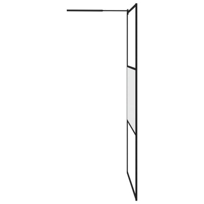Parete Doccia Walk in 115x195cm Vetro Semi Smerigliato ESG Nero