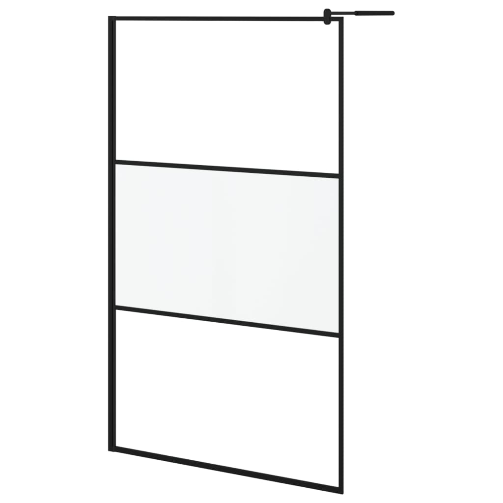 Parete Doccia Walk in 115x195 cm in Vetro Smerigliato ESG Nero