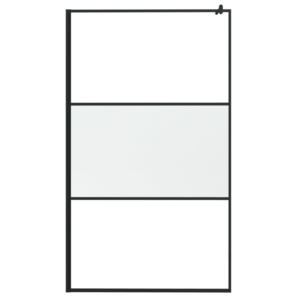 Parete Doccia Walk in 115x195 cm in Vetro Smerigliato ESG Nero