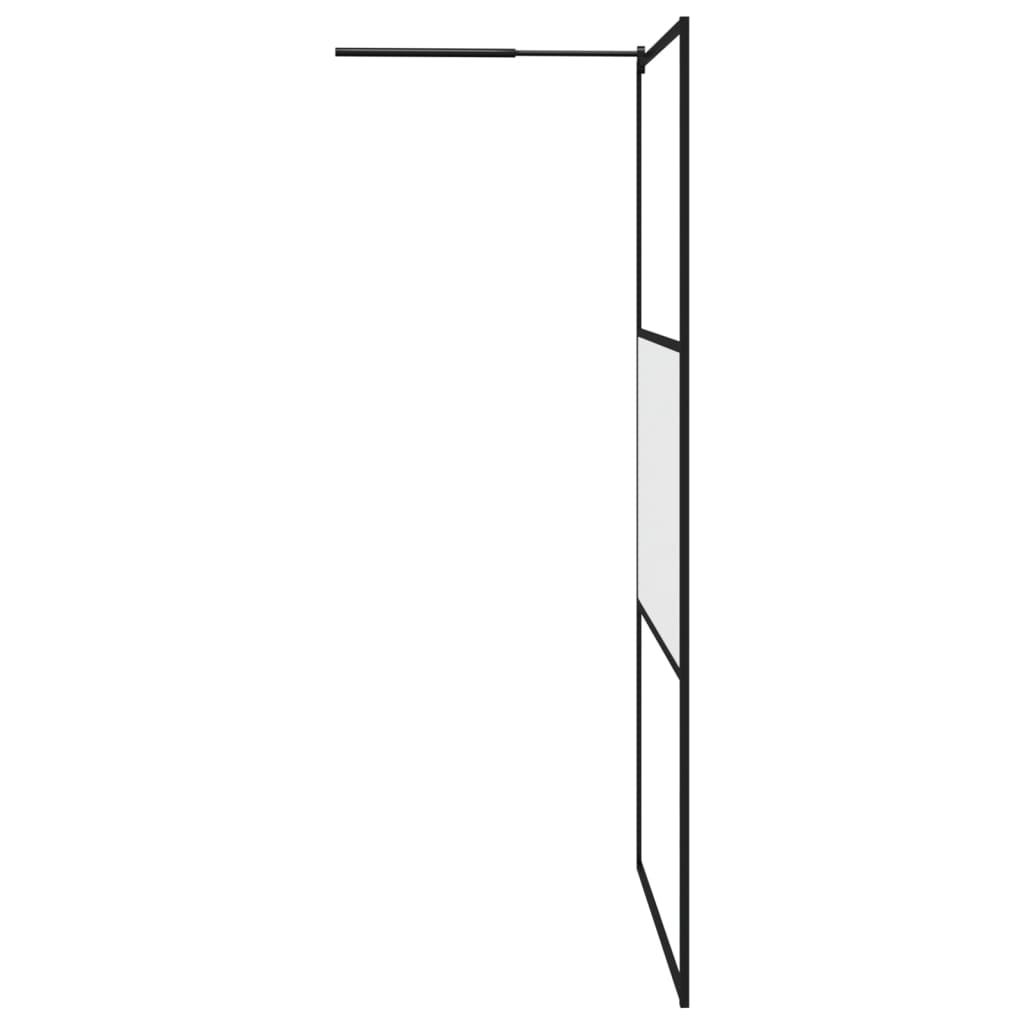 Parete Doccia Walk in 115x195 cm in Vetro Smerigliato ESG Nero