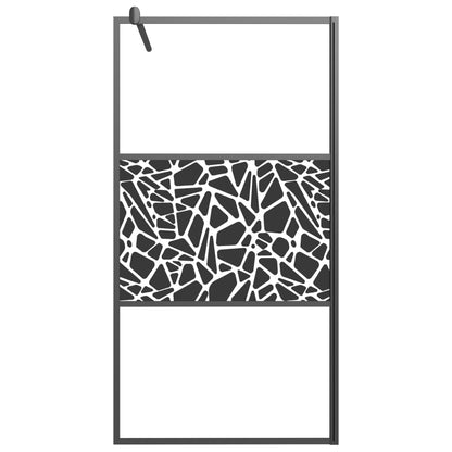 Parete Doccia Walk in 100x195 cm Vetro ESG Design Pietre Nero