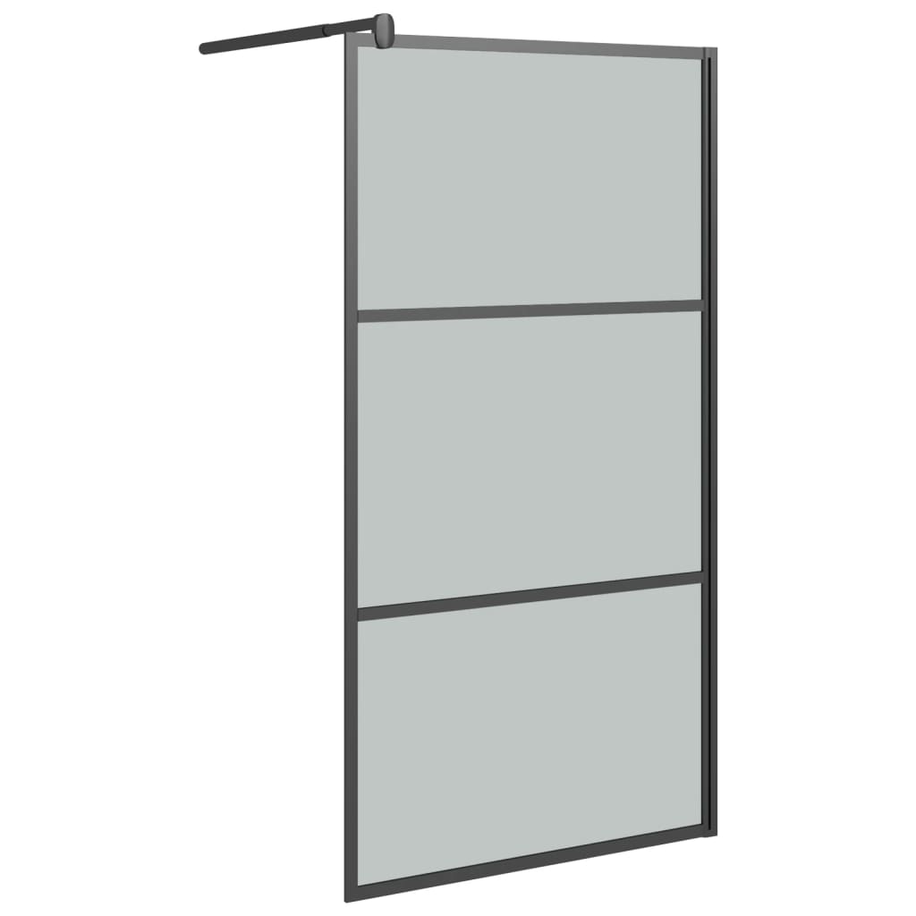 Parete Doccia Walk in 100x195 cm in Vetro Scuro ESG Nero