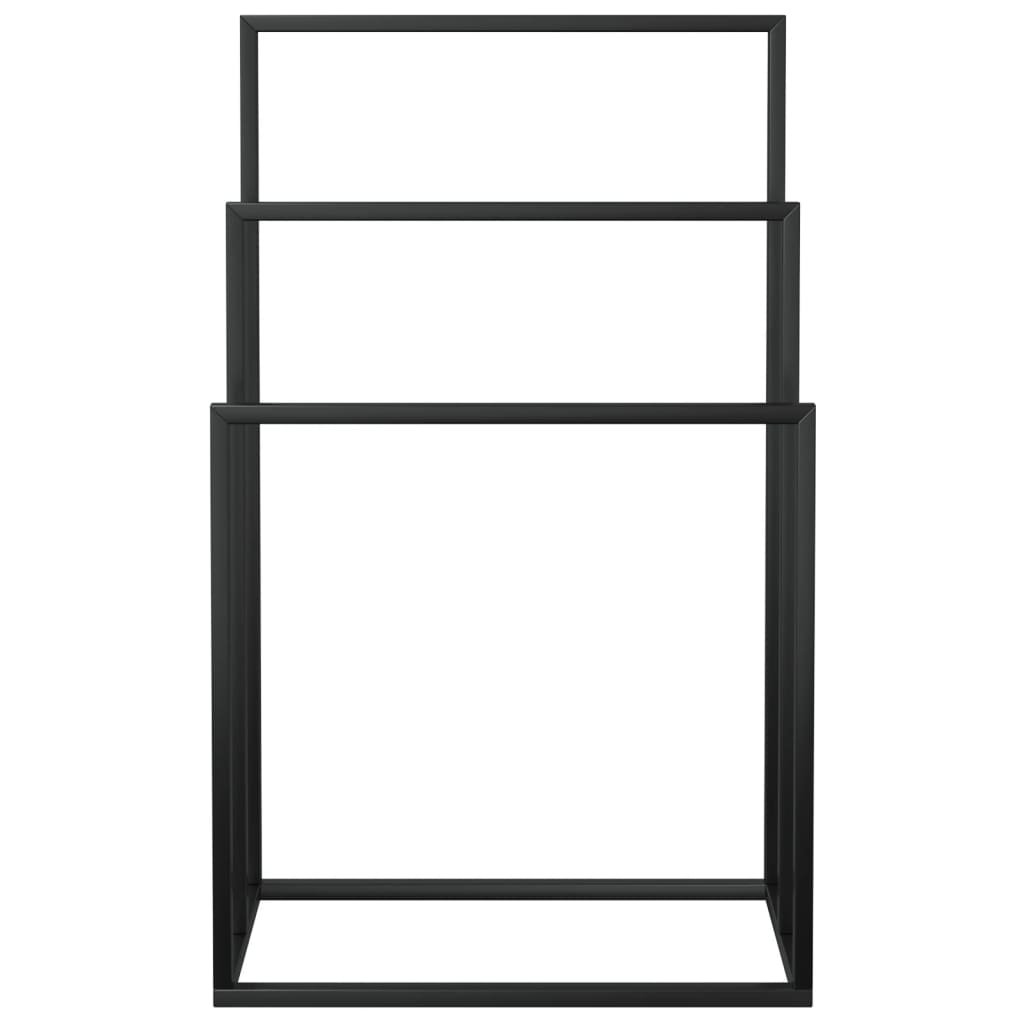 Portasciugamani da Pavimento Nero 48x24x79cm in Ferro