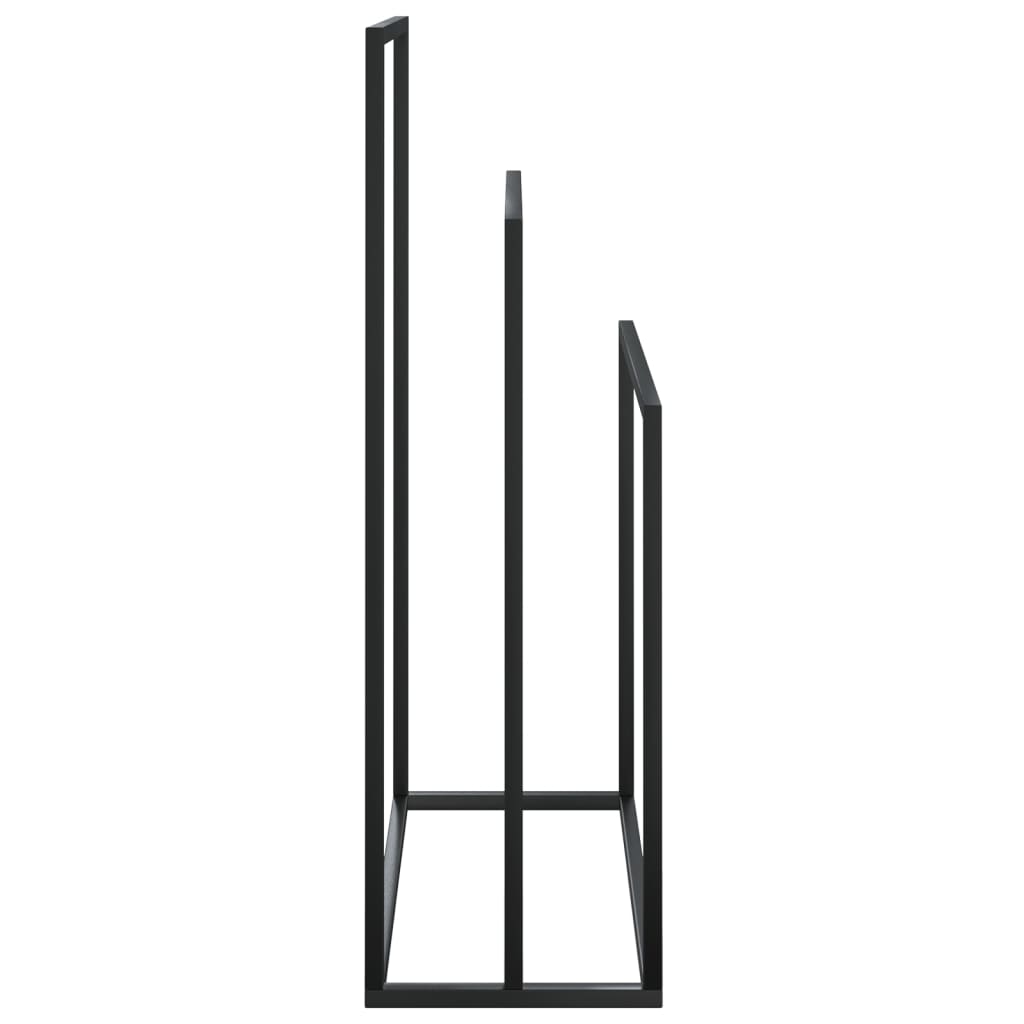 Portasciugamani da Pavimento Nero 48x24x79cm in Ferro