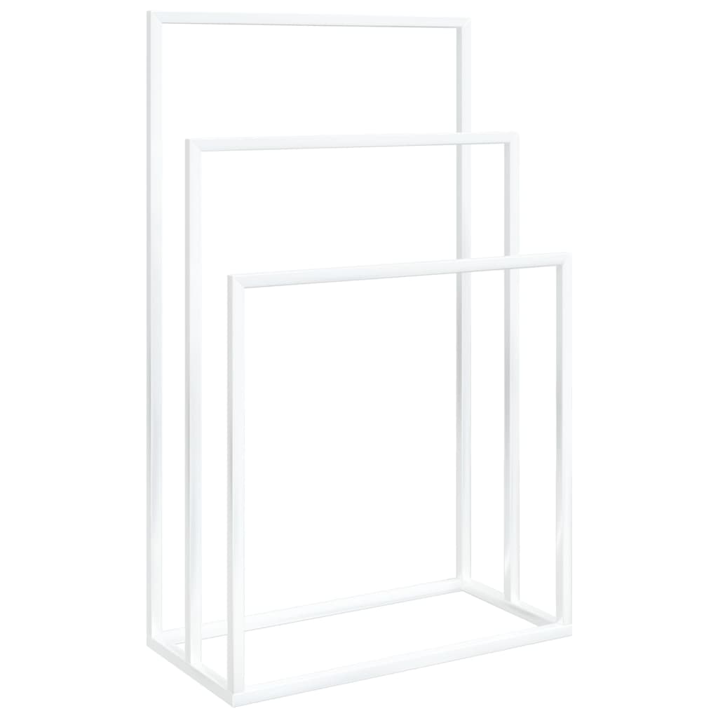 Portasciugamani da Pavimento Bianco 48x24x79cm in Ferro
