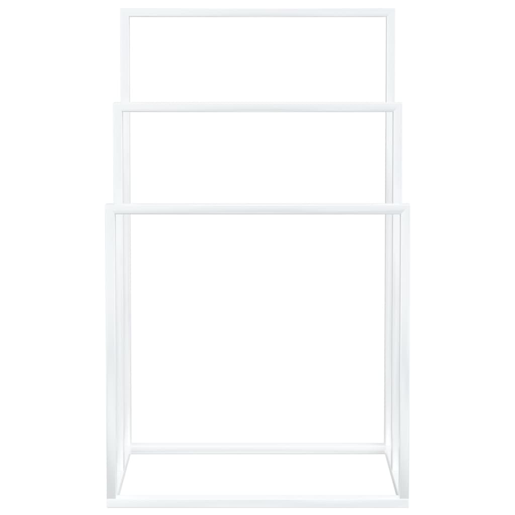 Portasciugamani da Pavimento Bianco 48x24x79cm in Ferro