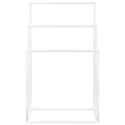 Portasciugamani da Pavimento Bianco 48x24x79cm in Ferro