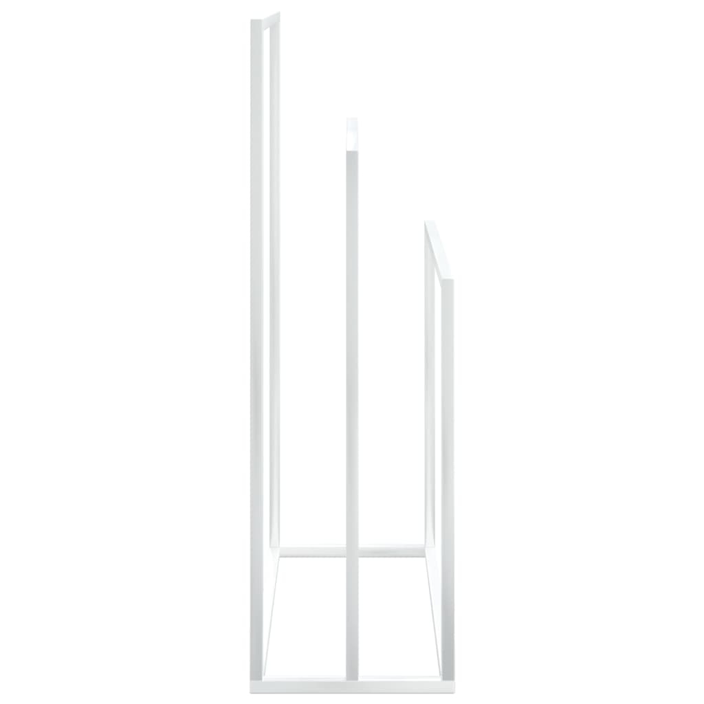 Portasciugamani da Pavimento Bianco 48x24x79cm in Ferro
