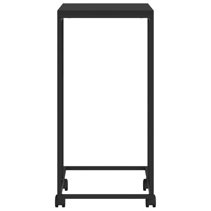 Tavolino con Ruote Nero 40x30x63,5cm in Legno Ingegnerizzato