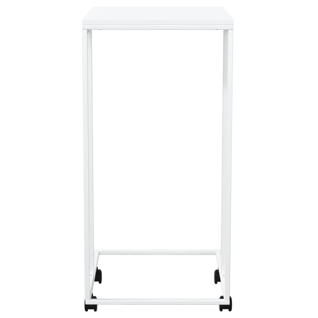 Tavolino con Ruote Bianco 40x30x63,5cm in Legno Multistrato