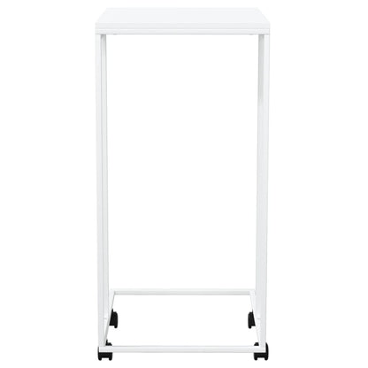 Tavolino con Ruote Bianco 40x30x63,5cm in Legno Multistrato