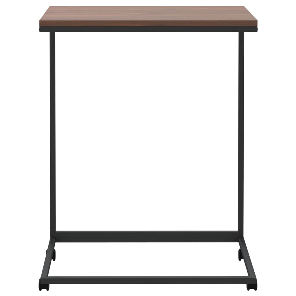 Tavolino con Ruote Nero 55x35x70 cm in Legno Multistrato