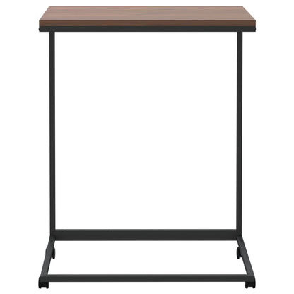 Tavolino con Ruote Nero 55x35x70 cm in Legno Multistrato