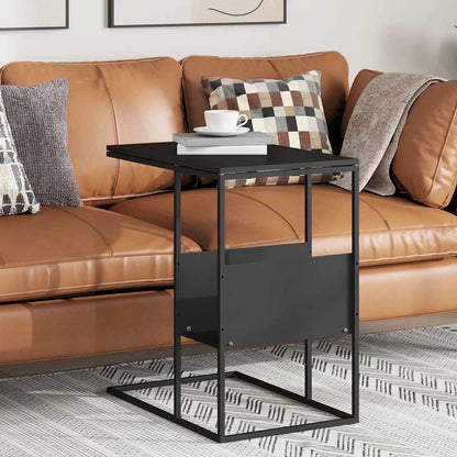 Tavolino Nero 55x36x59,5 cm Legno Multistrato