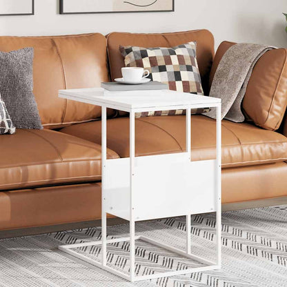 Tavolino Bianco 55x36x59,5 cm Legno Multistrato