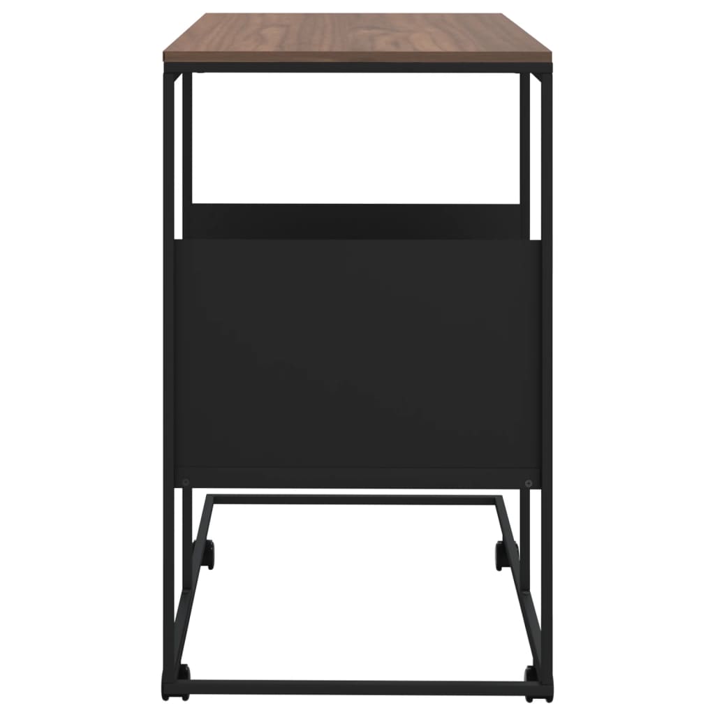 Tavolino con Ruote Nero 55x36x63,5 cm in Legno Multistrato