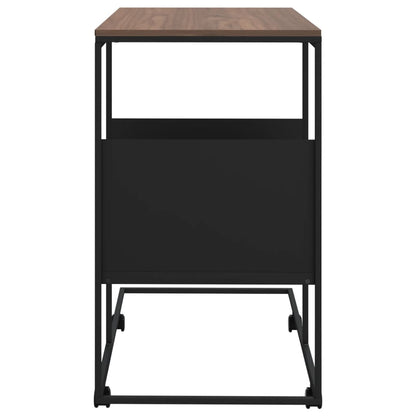 Tavolino con Ruote Nero 55x36x63,5 cm in Legno Multistrato