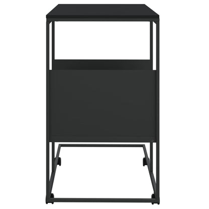 Tavolino con Ruote Nero 55x36x63,5 cm in Legno Multistrato