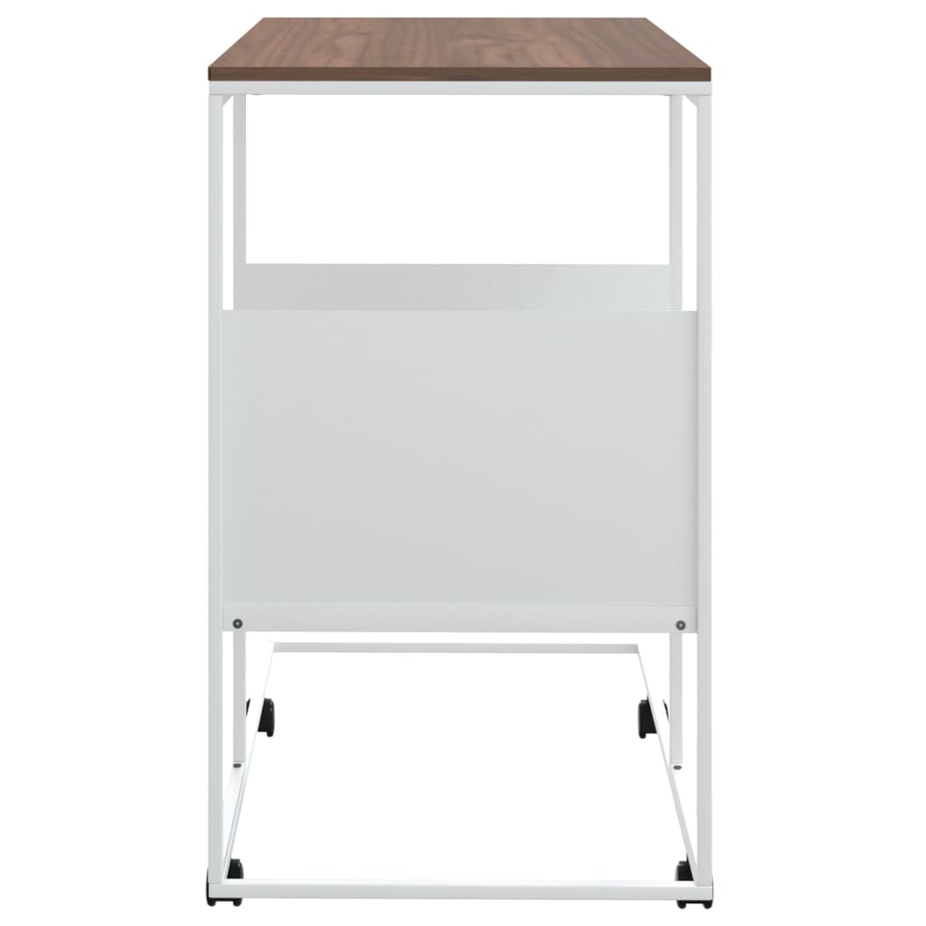 Tavolino con Ruote Bianco 55x36x63,5cm in Legno Multistrato
