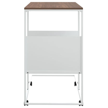 Tavolino con Ruote Bianco 55x36x63,5cm in Legno Multistrato
