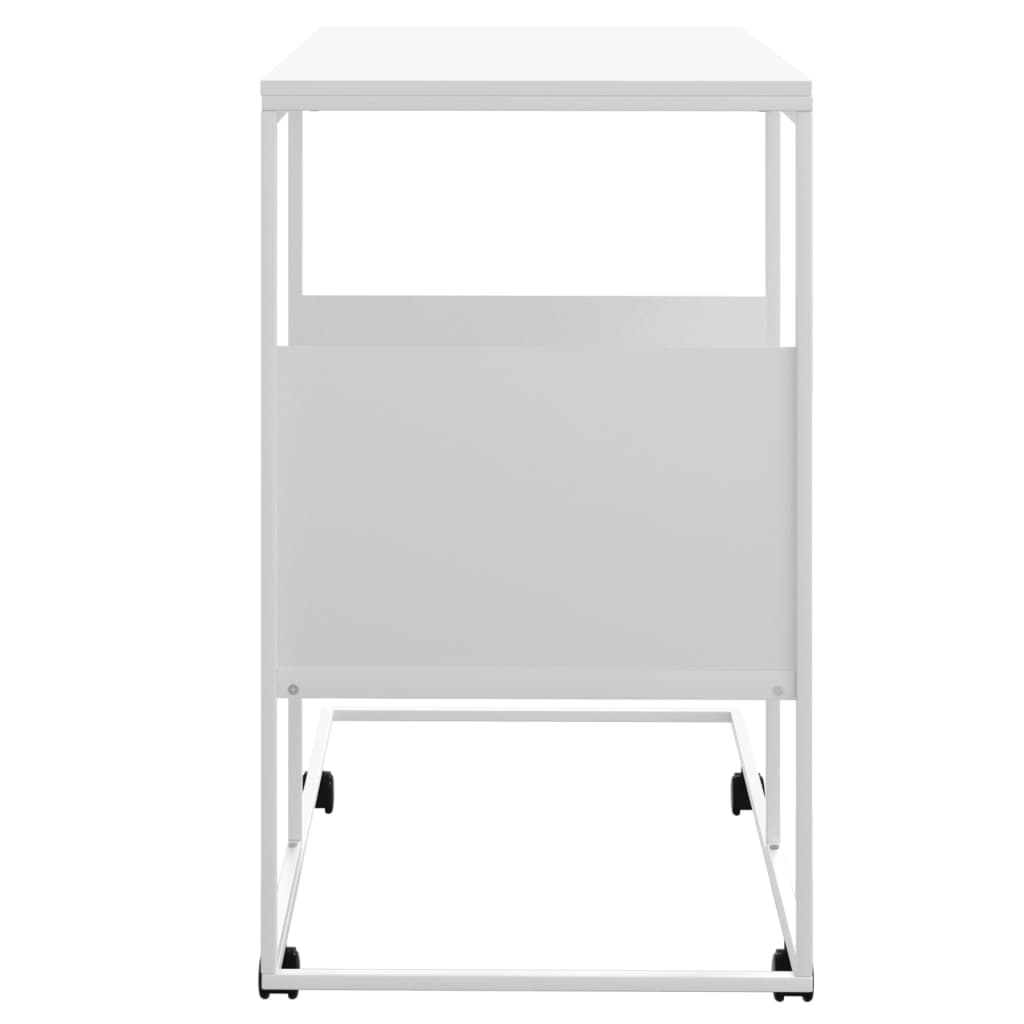 Tavolino con Ruote Bianco 55x36x63,5cm in Legno Multistrato