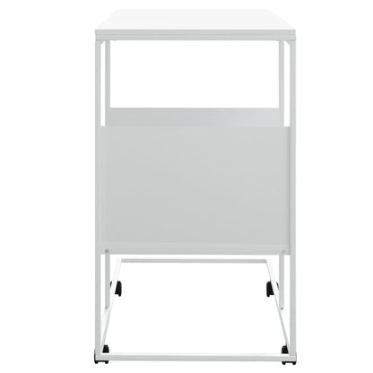 Tavolino con Ruote Bianco 55x36x63,5cm in Legno Multistrato