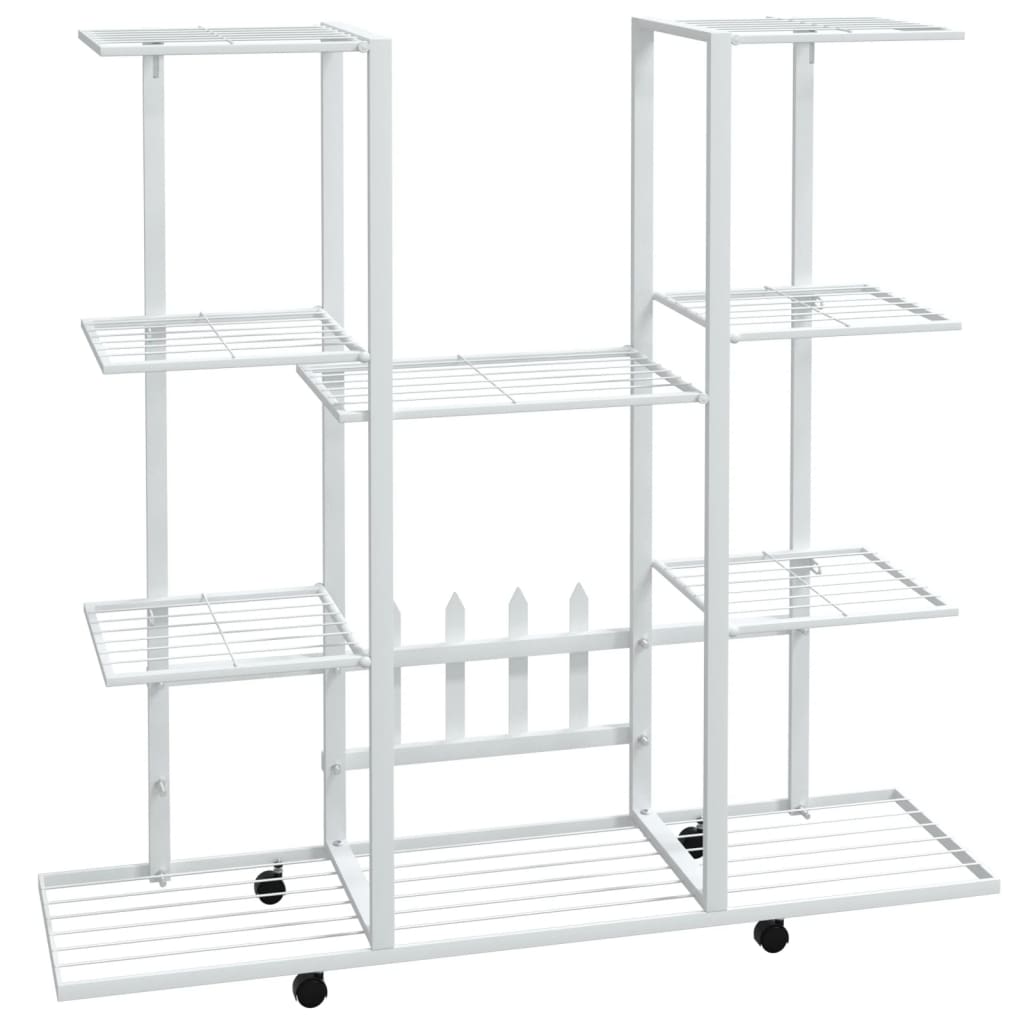 Portafiori con Ruote 94,5x24,5x91,5 cm Ferro Bianco