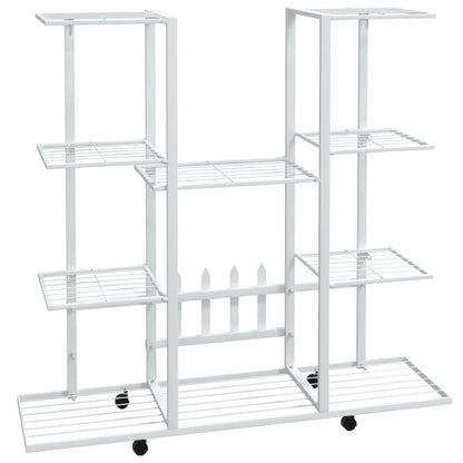 Portafiori con Ruote 94,5x24,5x91,5 cm Ferro Bianco