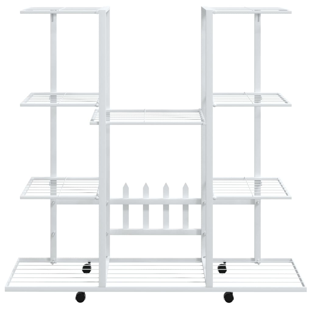 Portafiori con Ruote 94,5x24,5x91,5 cm Ferro Bianco