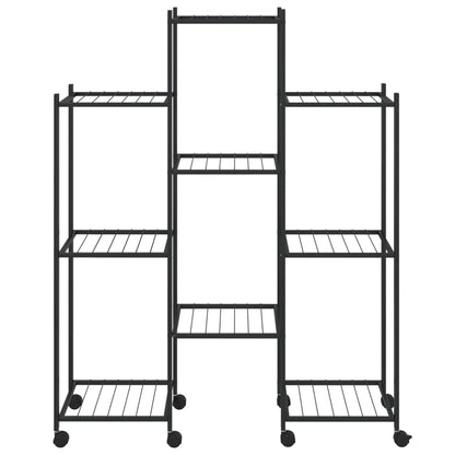 Portafiori con Ruote 83x25x103,5 cm Ferro Nero