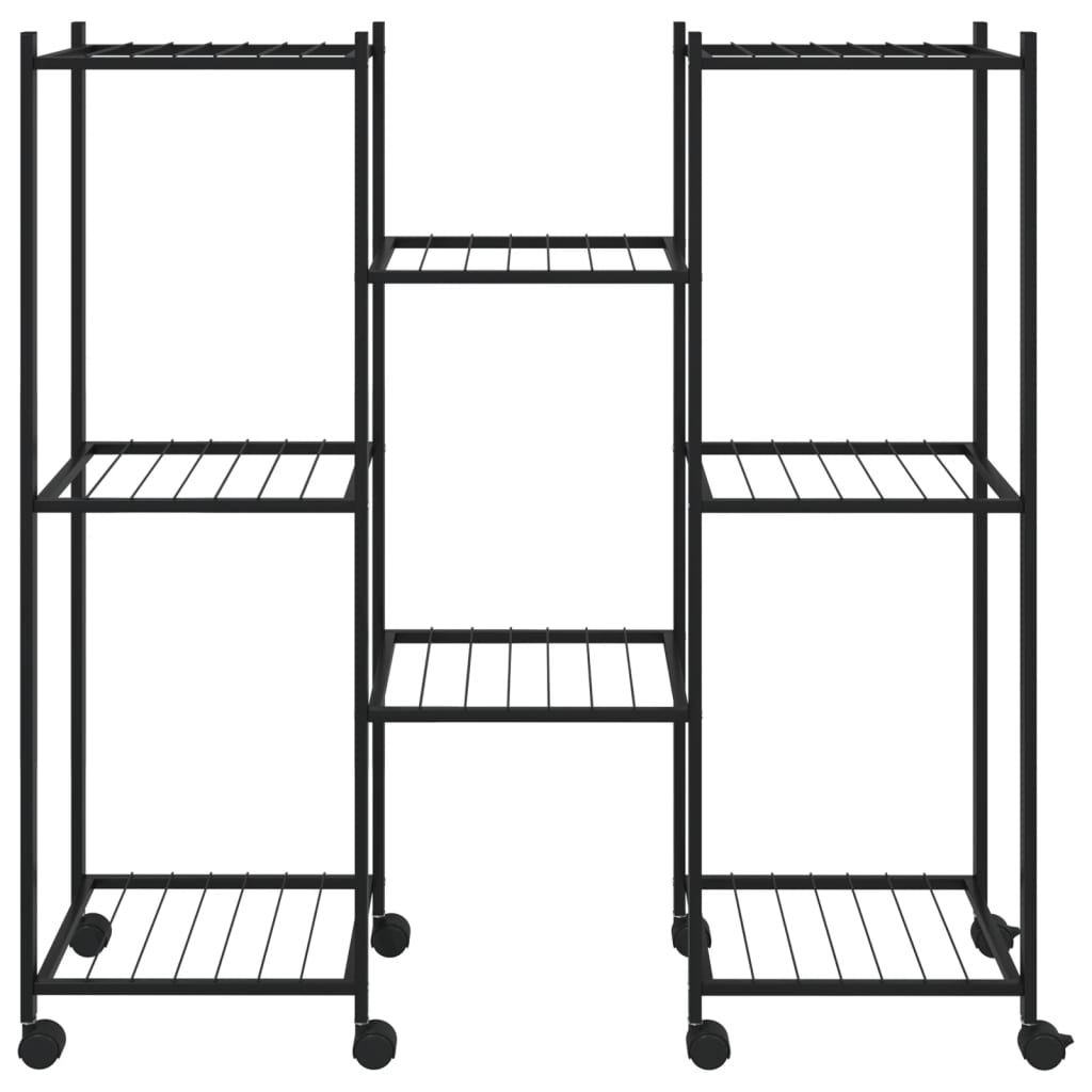 Portafiori con Ruote 83x25x83,5 cm Ferro Nero