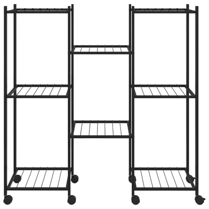 Portafiori con Ruote 83x25x83,5 cm Ferro Nero