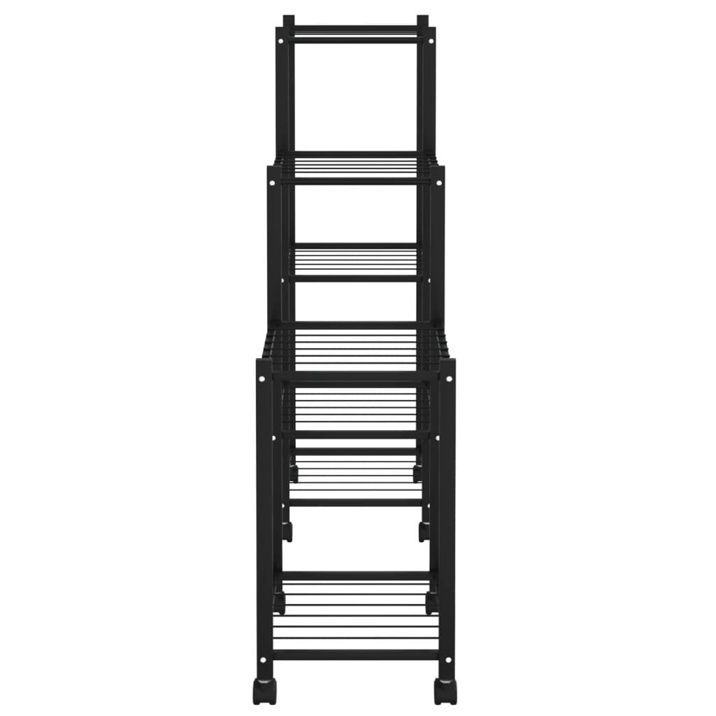 Portafiori con Ruote 83x25x83,5 cm Ferro Nero