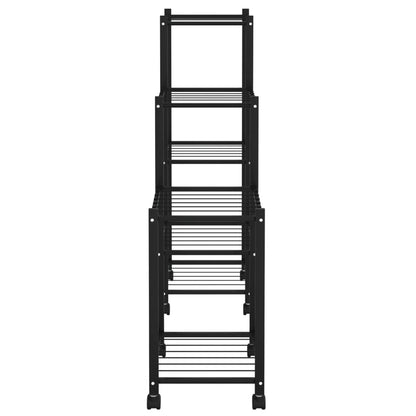Portafiori con Ruote 83x25x83,5 cm Ferro Nero