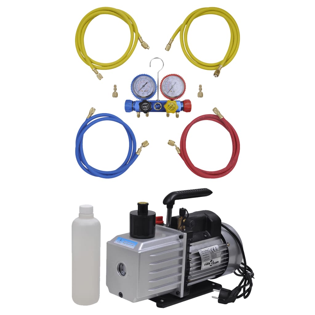 Kit Pompa di Aspirazione 100 L/min con Manometro a 4 Vie