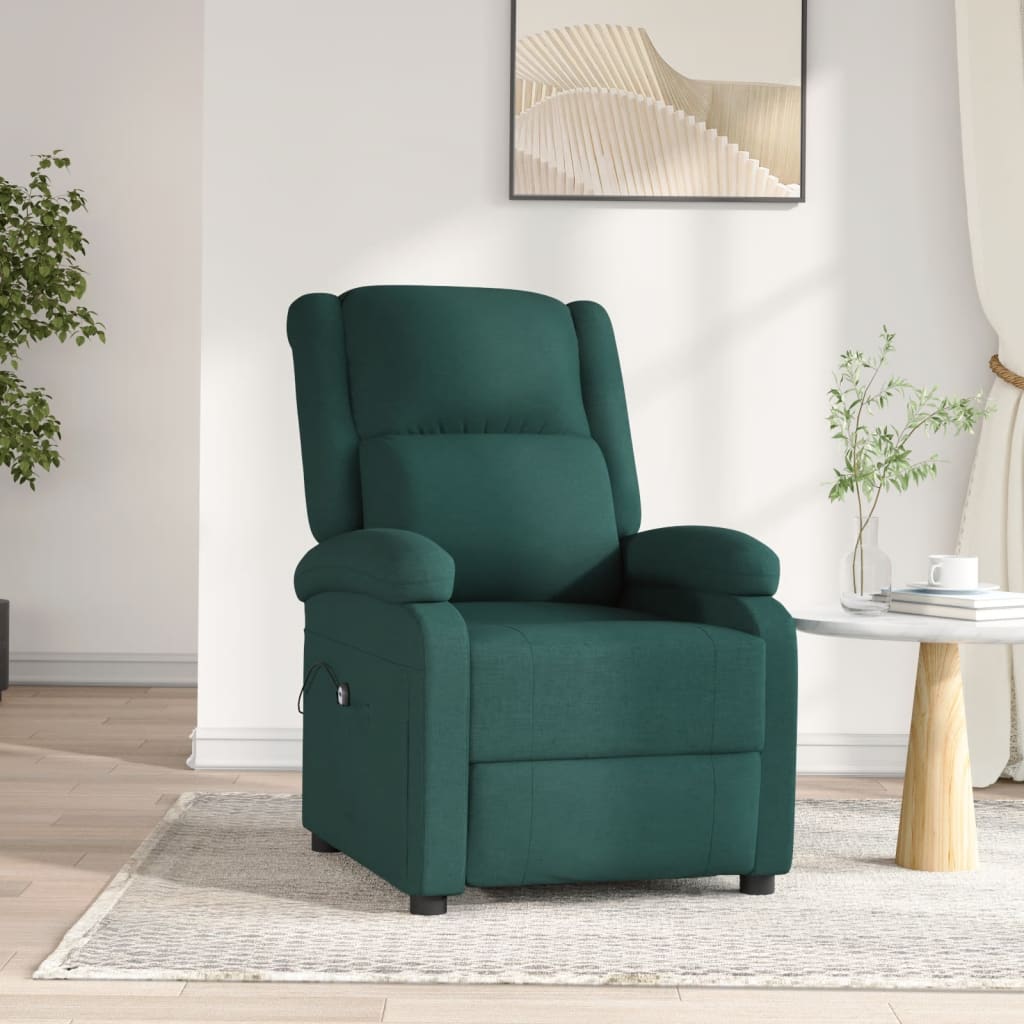 Poltrona Elettrica Reclinabile Verde Scuro in Tessuto