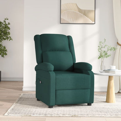 Poltrona Elettrica Reclinabile Verde Scuro in Tessuto
