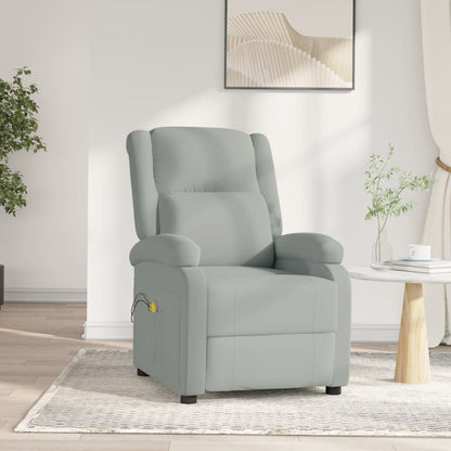 Poltrona Massaggiante Elettrica Grigio Chiaro in Velluto